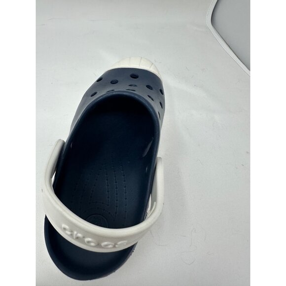 Crocs Kids Navy White Clogs J3 Ventilated Slip-On Sandals Strap Nautical beach - Picture 14 of 14